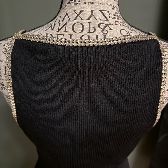 Cache Black Sleeveless Top with Silver Detailing. Vintage! - Picture 8 of 12